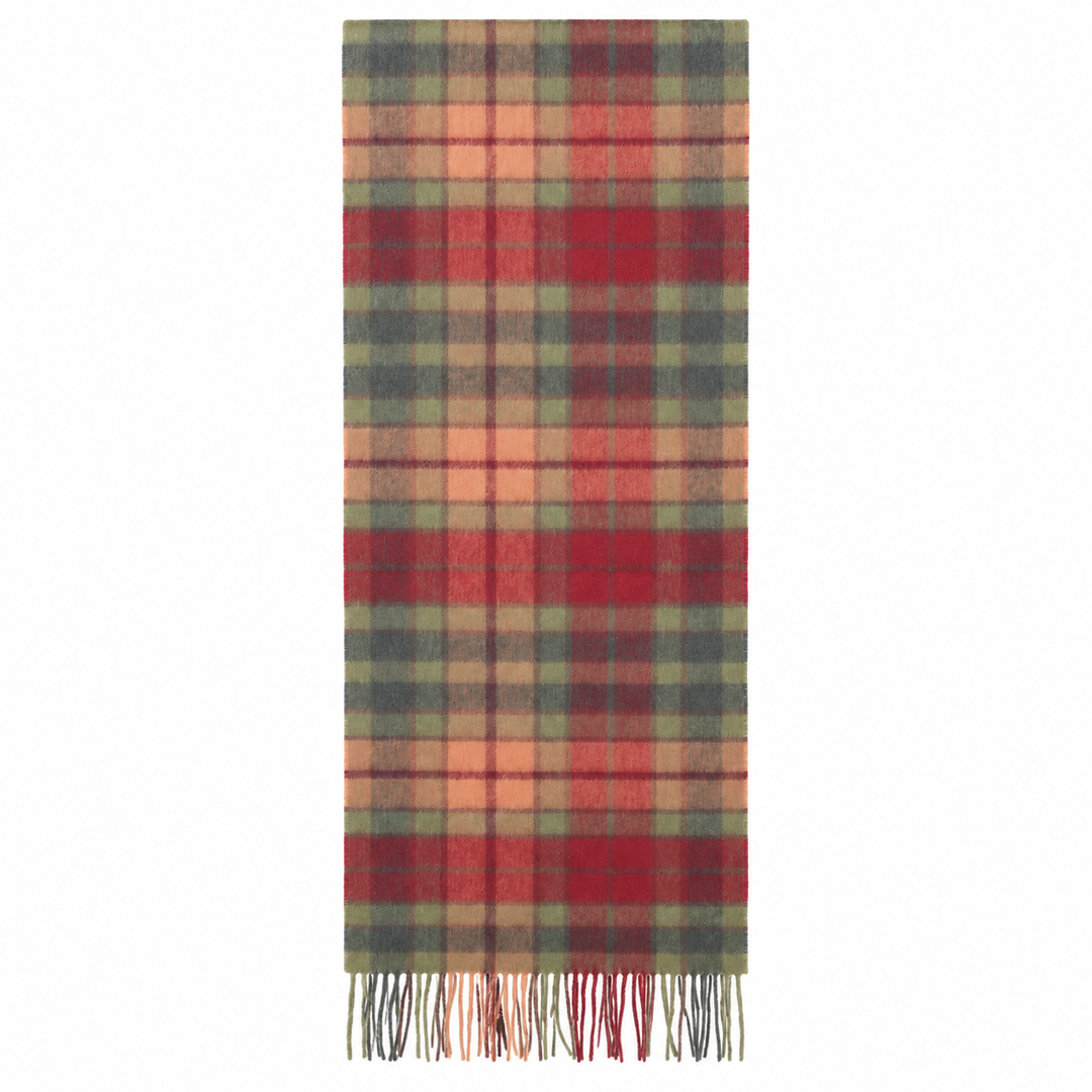 Heritage of Scotland 100% Lambswool Wide Scarf Soft Unisex Winter Wrap - Tartan &amp; Check Designs - Buchanan Autumn