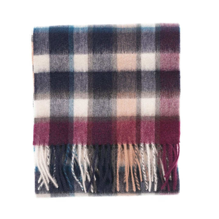 Edinburgh 100% Lambswool Scarf – Premium Soft Wool Wrap - ARTILLERY CHECK NAVY/CAMO