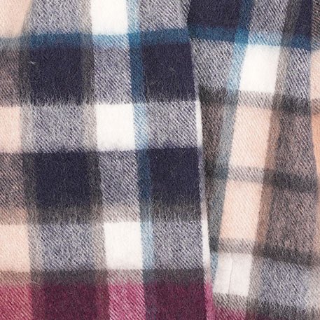 Edinburgh 100% Lambswool Scarf – Premium Soft Wool Wrap - ARTILLERY CHECK NAVY/CAMO