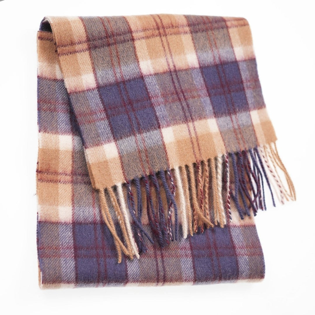 Edinburgh 100% Lambswool Scarf – Premium Soft Wool Wrap - BANNOCKBANE NAVY