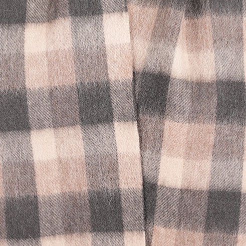 Edinburgh 100% Lambswool Scarf – Premium Soft Wool Wrap - BIG CHECK NATURAL BROWN