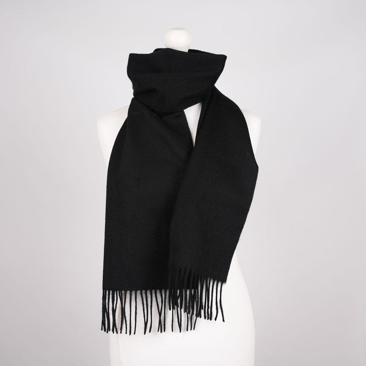 Edinburgh 100% Lambswool Scarf – Premium Soft Wool Wrap - BLACK