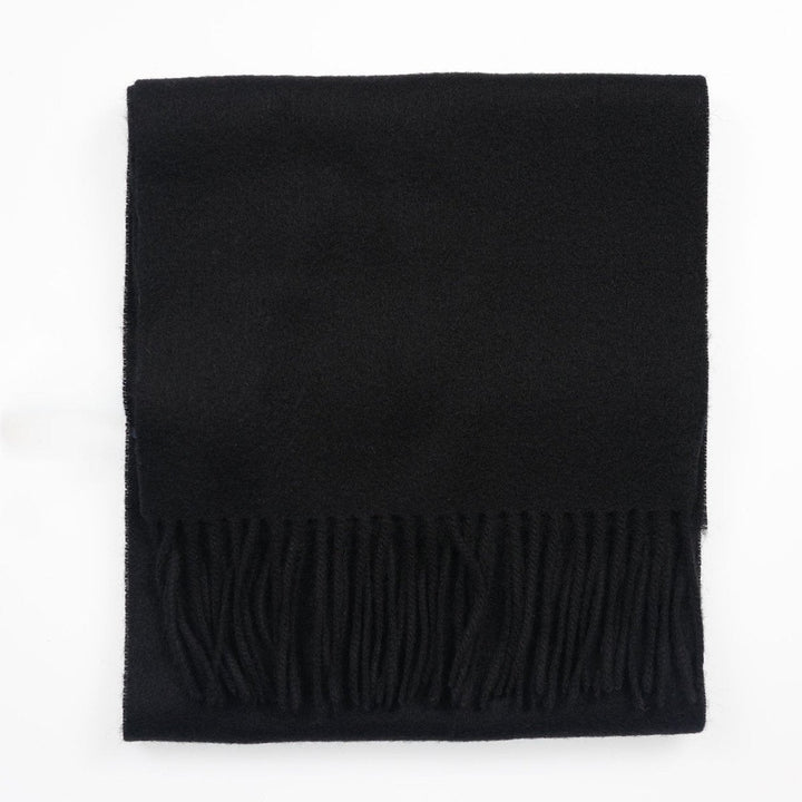 Edinburgh 100% Lambswool Scarf – Premium Soft Wool Wrap - BLACK
