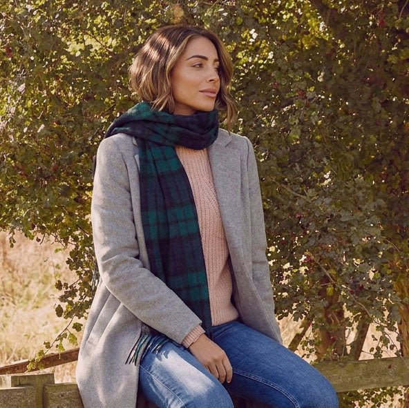 Edinburgh 100% Lambswool Scarf – Premium Soft Wool Wrap - BLACK WATCH