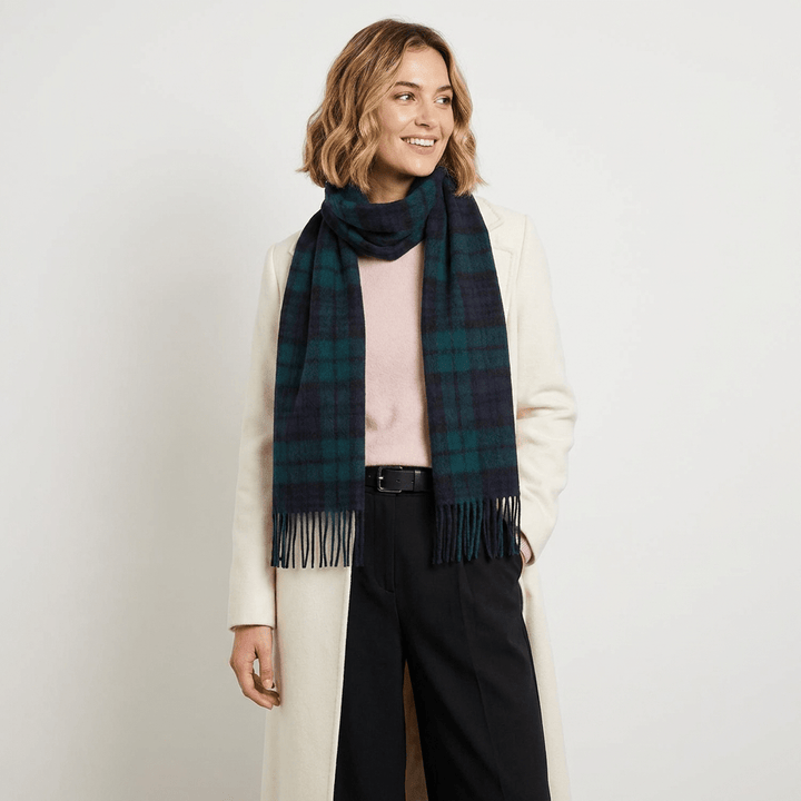 Edinburgh 100% Lambswool Scarf – Premium Soft Wool Wrap - BLACK WATCH