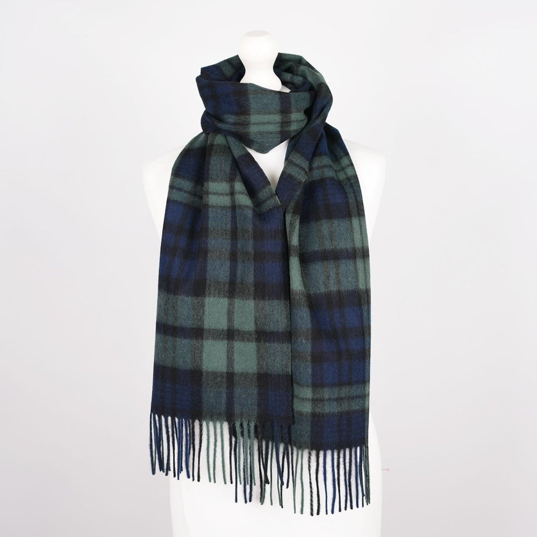 Edinburgh 100% Lambswool Scarf – Premium Soft Wool Wrap - BLACK WATCH DOUBLE SCALE