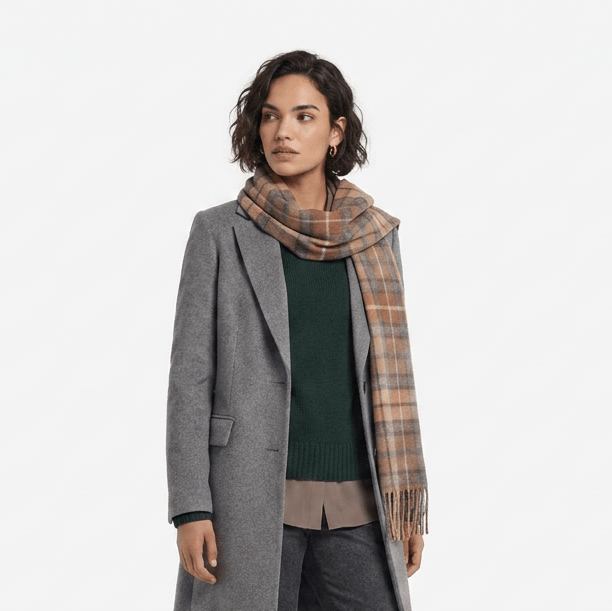 Edinburgh 100% Lambswool Scarf – Premium Soft Wool Wrap - BUCHANAN NATURAL