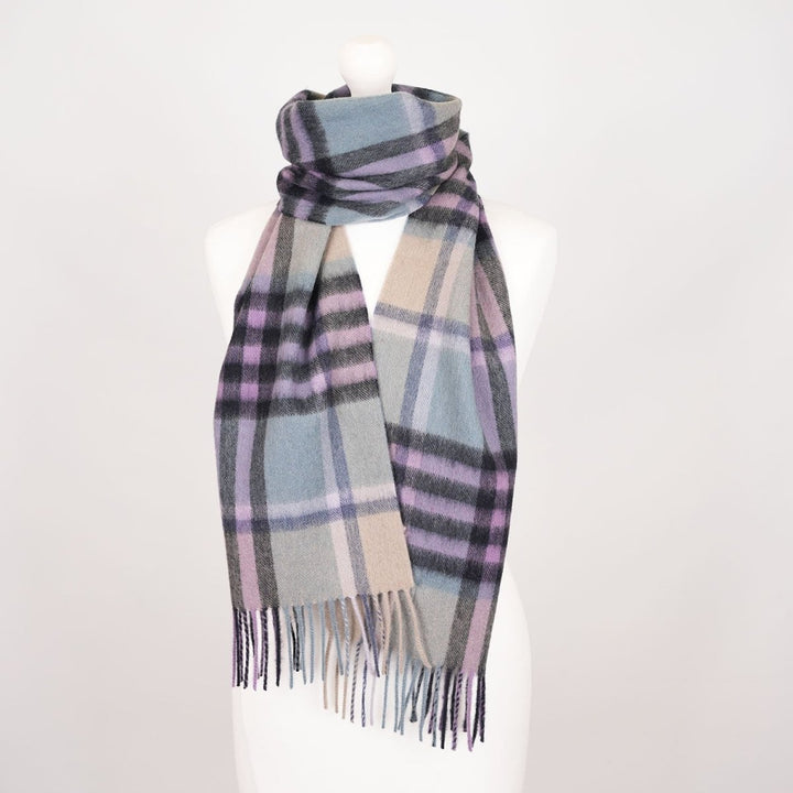 Edinburgh 100% Lambswool Scarf – Premium Soft Wool Wrap - CHEQUER TARTAN PURPLE