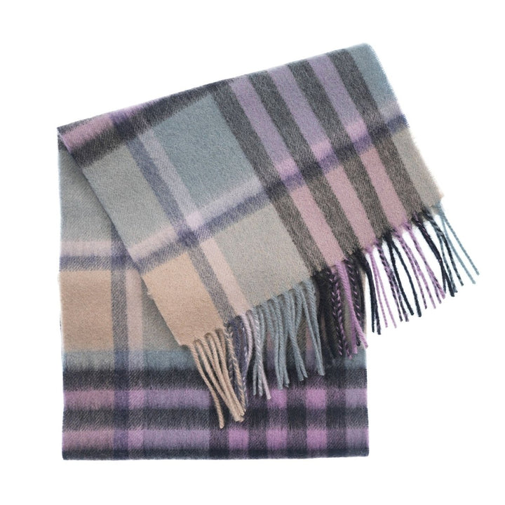 Edinburgh 100% Lambswool Scarf – Premium Soft Wool Wrap - CHEQUER TARTAN PURPLE