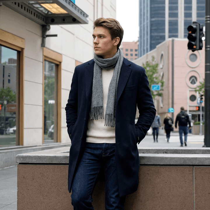 Edinburgh 100% Lambswool Scarf – Premium Soft Wool Wrap - DERBY GREY