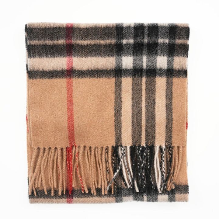 Edinburgh 100% Lambswool Scarf – Premium Soft Wool Wrap - ENLARGED OFF CTR SCOTTY THOM CAMEL