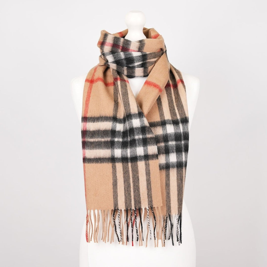 Edinburgh 100% Lambswool Scarf – Premium Soft Wool Wrap - ENLARGED OFF CTR SCOTTY THOM CAMEL