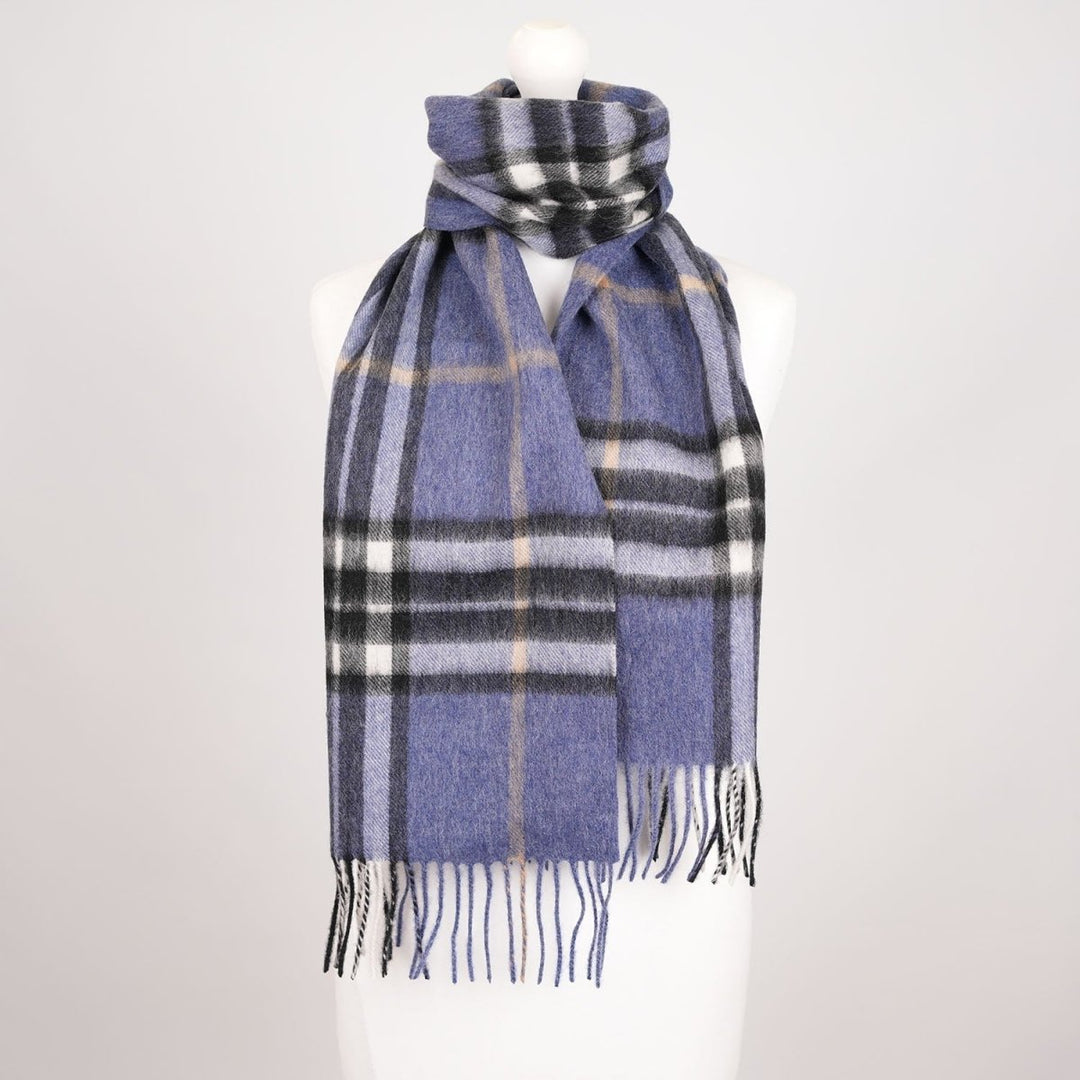 Edinburgh 100% Lambswool Scarf – Premium Soft Wool Wrap - ENLARGED OFF CTR SCOTTY THOM DENIM