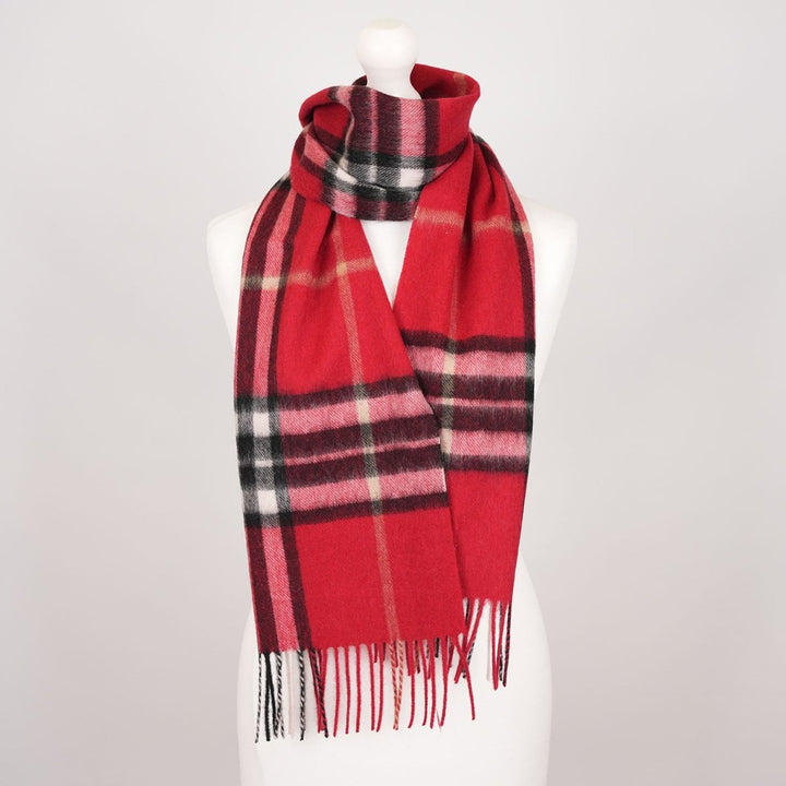 Edinburgh 100% Lambswool Scarf – Premium Soft Wool Wrap - ENLARGED OFF CTR SCOTTY THOM RED