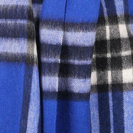 Edinburgh 100% Lambswool Scarf – Premium Soft Wool Wrap - ENLARGED OFF CTR SCOTTY THOM ULTRAMARINE