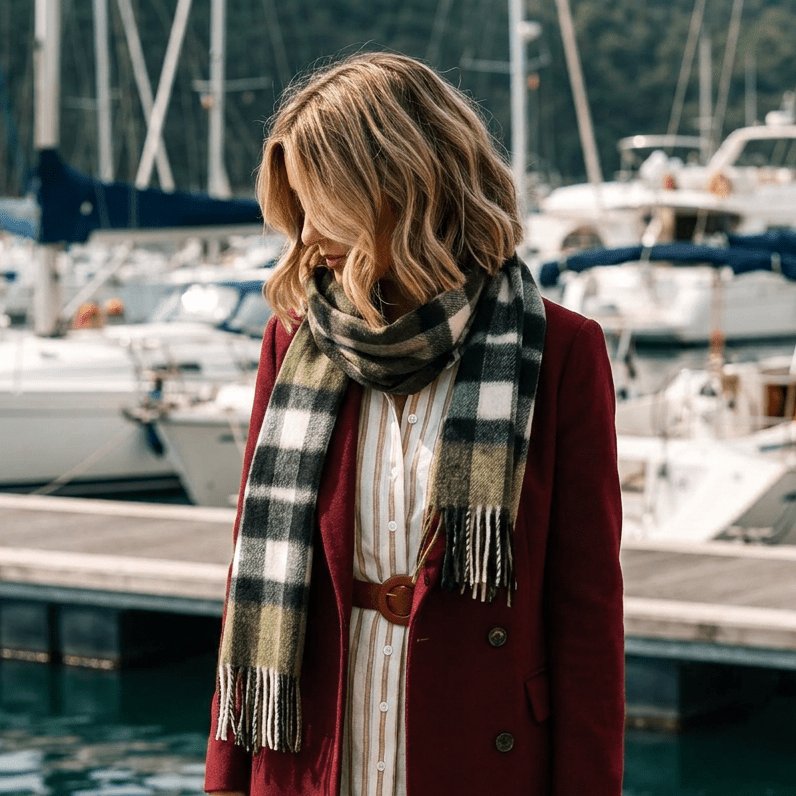 Edinburgh 100% Lambswool Scarf – Premium Soft Wool Wrap - EXPLODED SCOTTY THOMSON CYPRESS