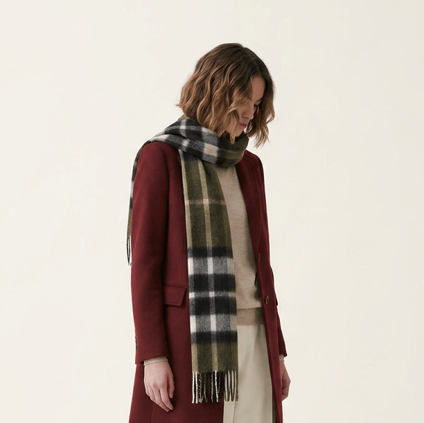 Edinburgh 100% Lambswool Scarf – Premium Soft Wool Wrap - EXPLODED SCOTTY THOMSON CYPRESS