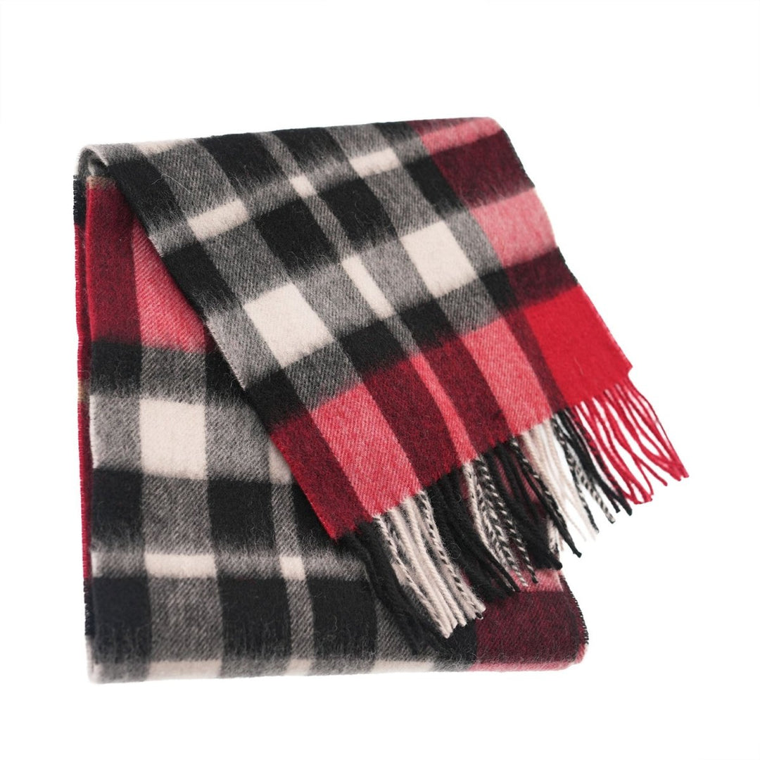 Edinburgh 100% Lambswool Scarf – Premium Soft Wool Wrap - EXPLODED SCOTTY THOMSON RED