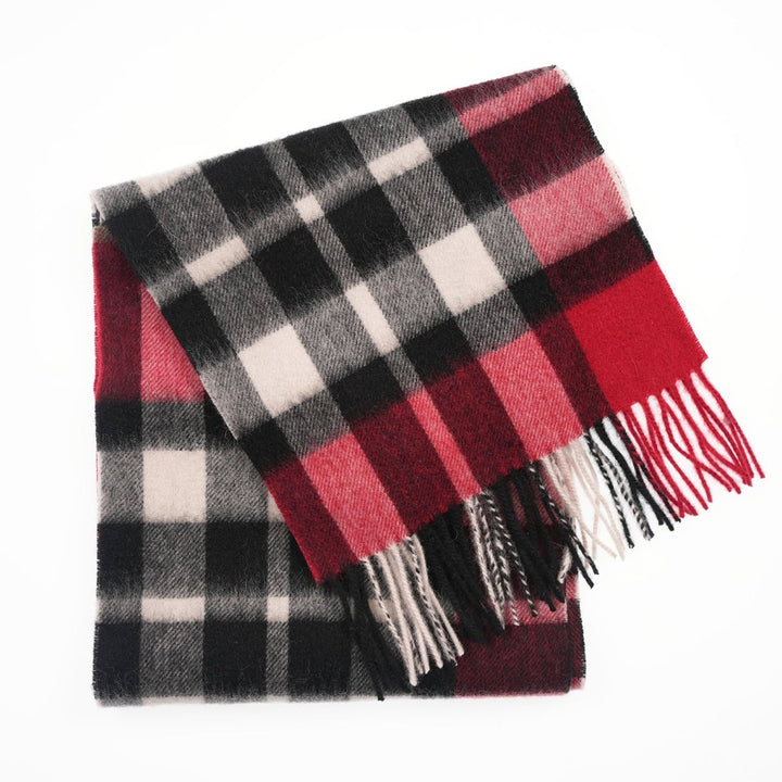 Edinburgh 100% Lambswool Scarf – Premium Soft Wool Wrap - EXPLODED SCOTTY THOMSON RED