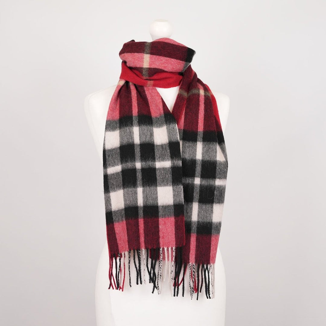 Edinburgh 100% Lambswool Scarf – Premium Soft Wool Wrap - EXPLODED SCOTTY THOMSON RED