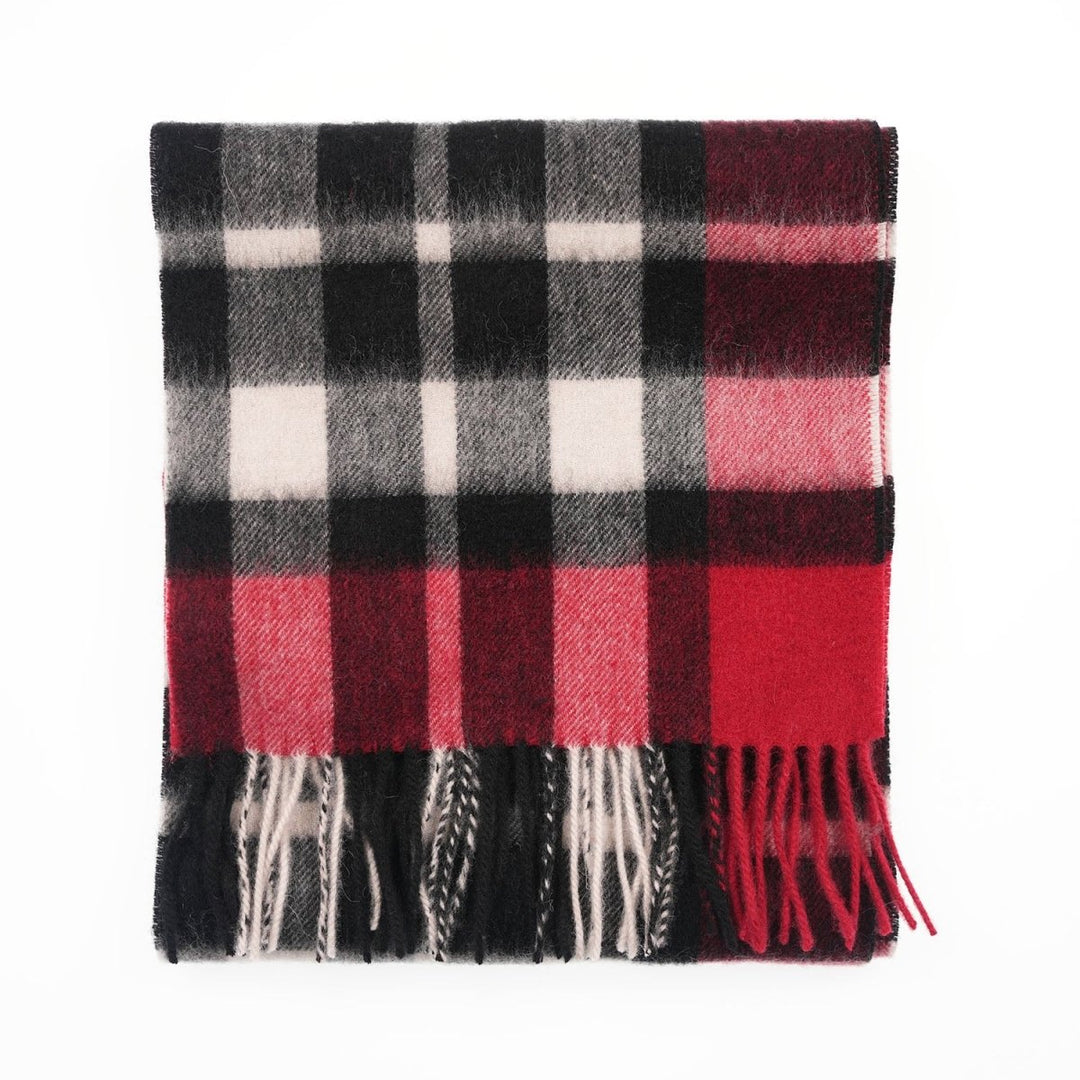 Edinburgh 100% Lambswool Scarf – Premium Soft Wool Wrap - EXPLODED SCOTTY THOMSON RED