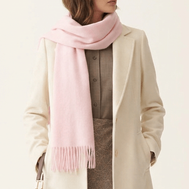 Edinburgh 100% Lambswool Scarf – Premium Soft Wool Wrap - LIGHT PINK