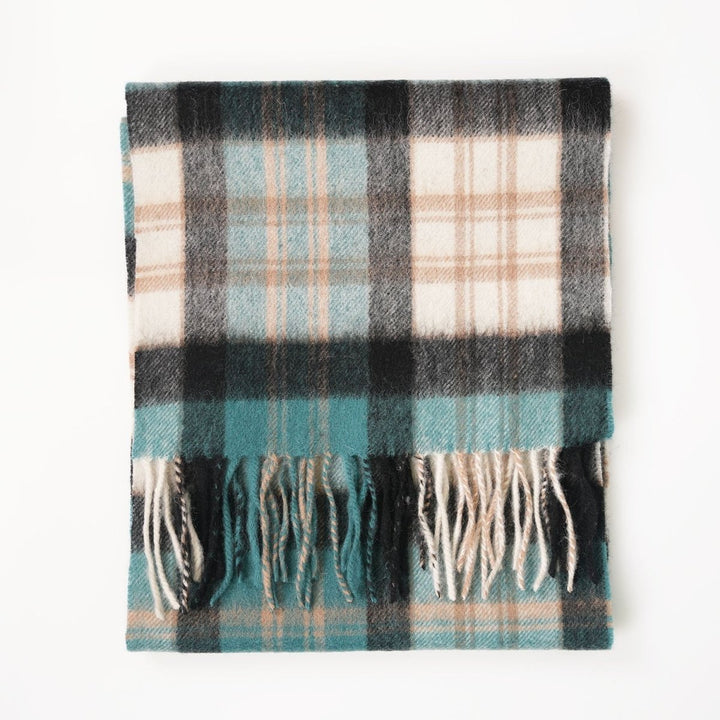 Edinburgh 100% Lambswool Scarf – Premium Soft Wool Wrap - MACDONALD GREEN MIX