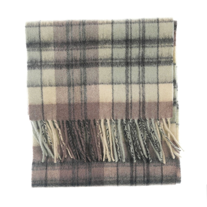 Edinburgh 100% Lambswool Scarf – Premium Soft Wool Wrap - MACDONALD LT GREEN MIX