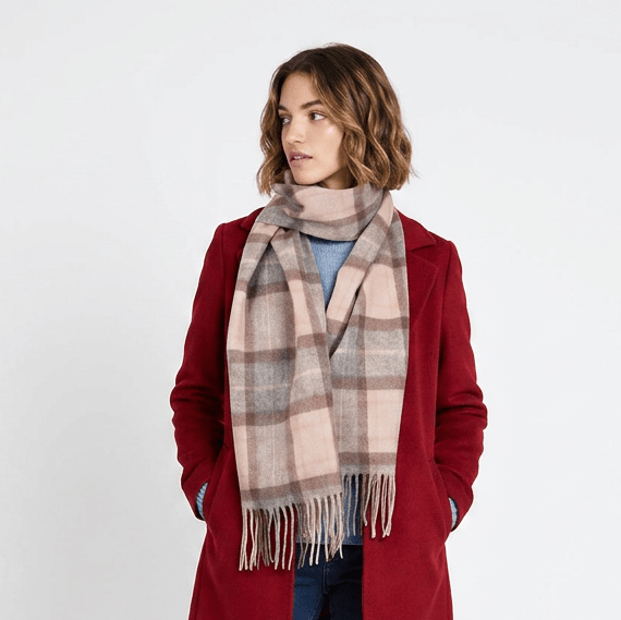 Edinburgh 100% Lambswool Scarf – Premium Soft Wool Wrap - MACKELLAR NATURAL