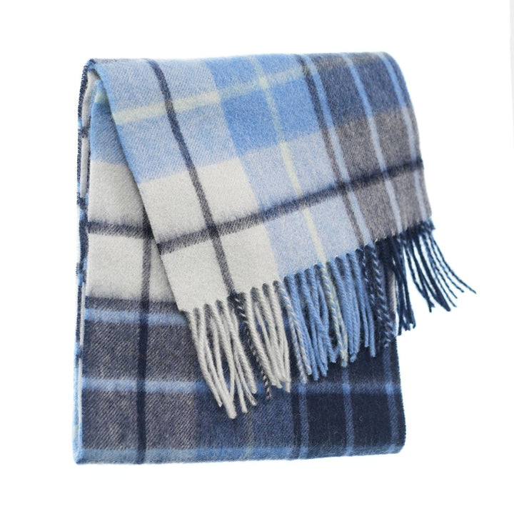 Edinburgh 100% Lambswool Scarf – Premium Soft Wool Wrap - MILL CHECK ECLIPSE