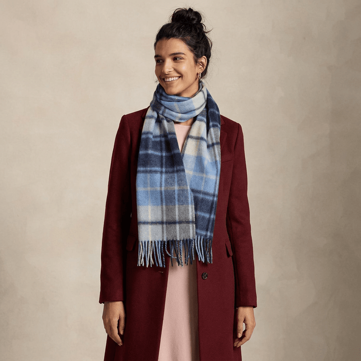 Edinburgh 100% Lambswool Scarf – Premium Soft Wool Wrap - MILL CHECK ECLIPSE