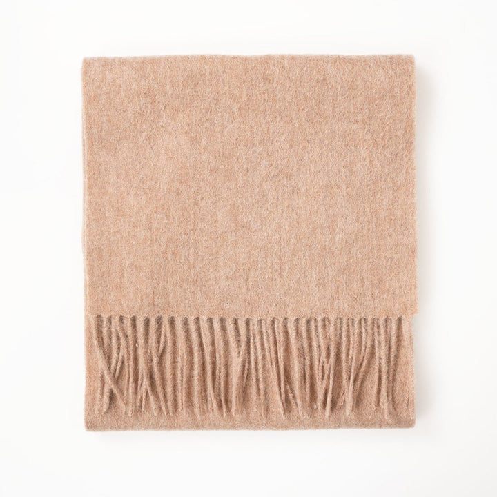 Edinburgh 100% Lambswool Scarf – Premium Soft Wool Wrap - NATURAL