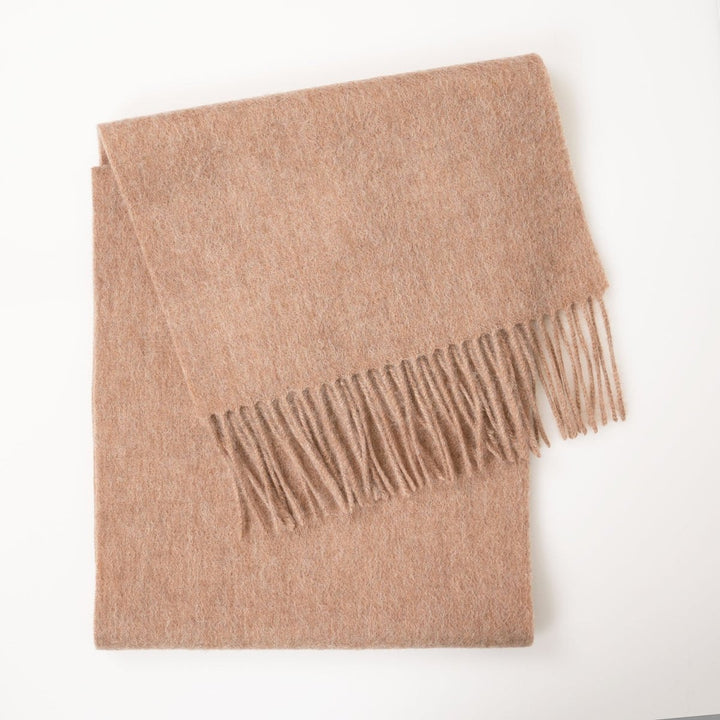 Edinburgh 100% Lambswool Scarf – Premium Soft Wool Wrap - NATURAL