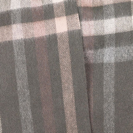 Edinburgh 100% Lambswool Scarf – Premium Soft Wool Wrap - OVERSIZED CHECK TAUPE