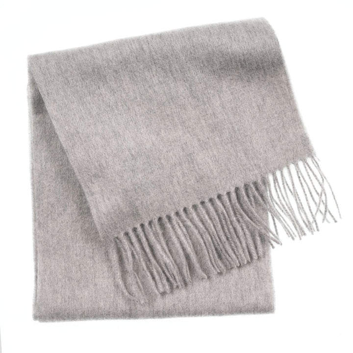 Edinburgh 100% Lambswool Scarf – Premium Soft Wool Wrap - OYSTER GREY