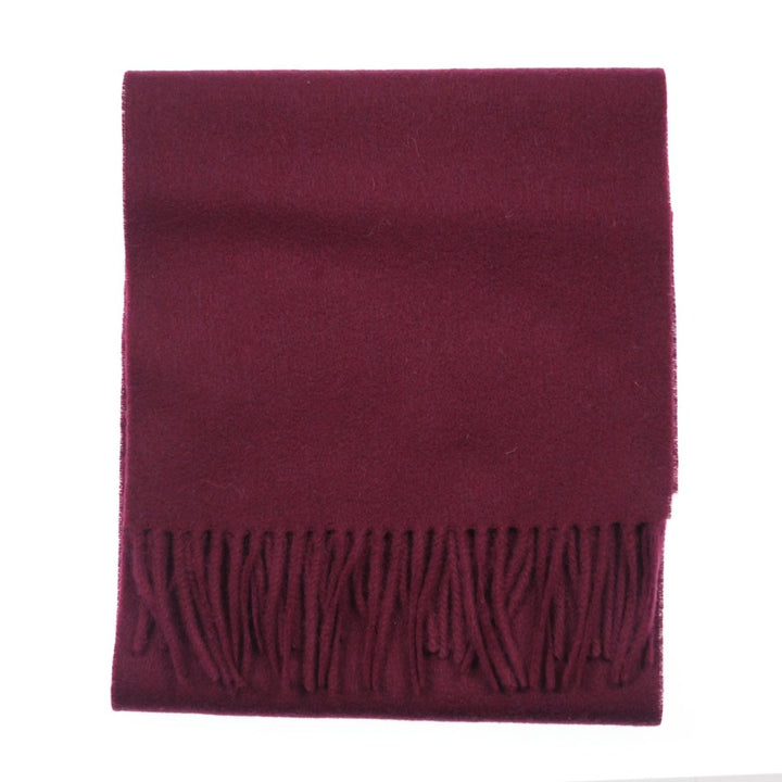 Edinburgh 100% Lambswool Scarf – Premium Soft Wool Wrap - Plain Maroon