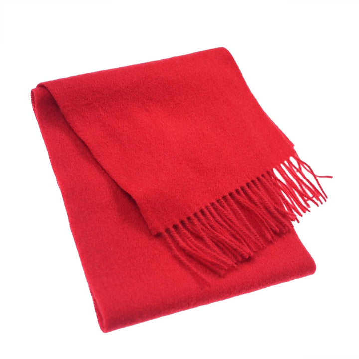 Edinburgh 100% Lambswool Scarf – Premium Soft Wool Wrap - RED ROUGE