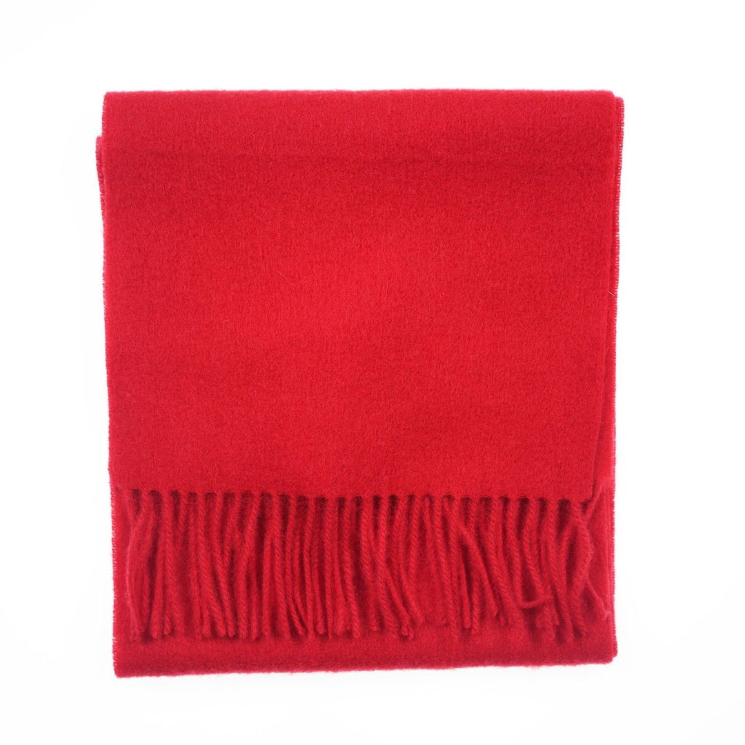 Edinburgh 100% Lambswool Scarf – Premium Soft Wool Wrap - RED ROUGE
