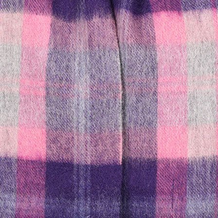 Edinburgh 100% Lambswool Scarf – Premium Soft Wool Wrap - BAIRD CHECK FUSCHIA