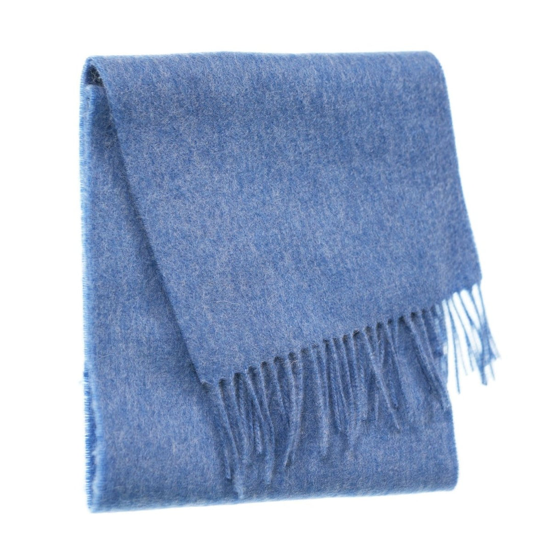 Edinburgh 100% Lambswool Scarf – Premium Soft Wool Wrap - SOFT DENIM