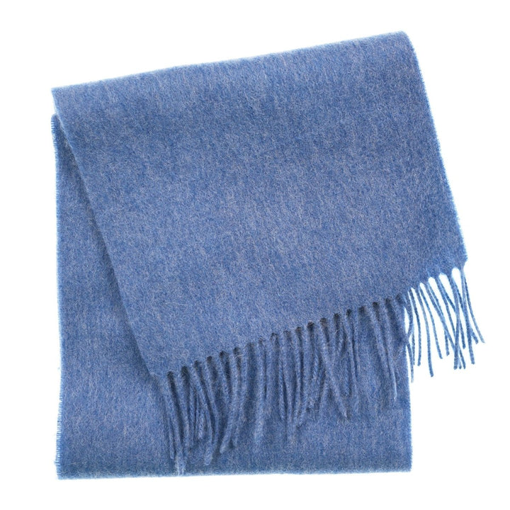 Edinburgh 100% Lambswool Scarf – Premium Soft Wool Wrap - SOFT DENIM