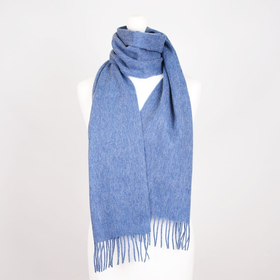Edinburgh 100% Lambswool Scarf – Premium Soft Wool Wrap - SOFT DENIM