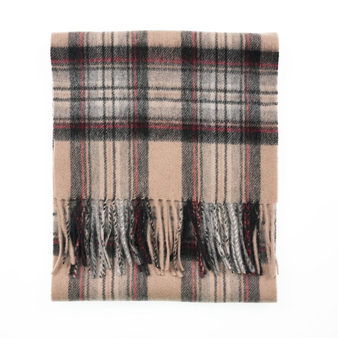 Edinburgh 100% Lambswool Scarf – Premium Soft Wool Wrap - STEWART CAMEL