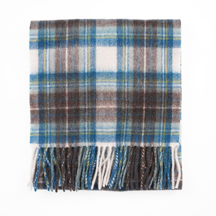 Edinburgh 100% Lambswool Scarf – Premium Soft Wool Wrap - STEWART MUTED BLUE