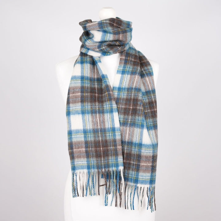 Edinburgh 100% Lambswool Scarf – Premium Soft Wool Wrap - STEWART MUTED BLUE