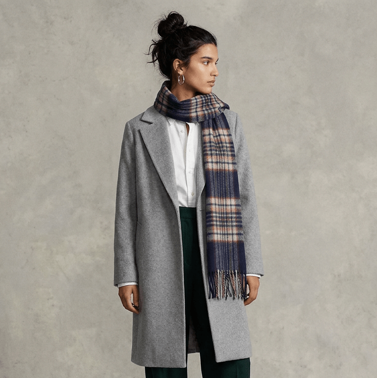 Edinburgh 100% Lambswool Scarf – Premium Soft Wool Wrap - STEWART NAVY