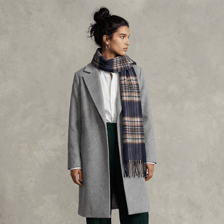 Edinburgh 100% Lambswool Scarf – Premium Soft Wool Wrap - STEWART NAVY