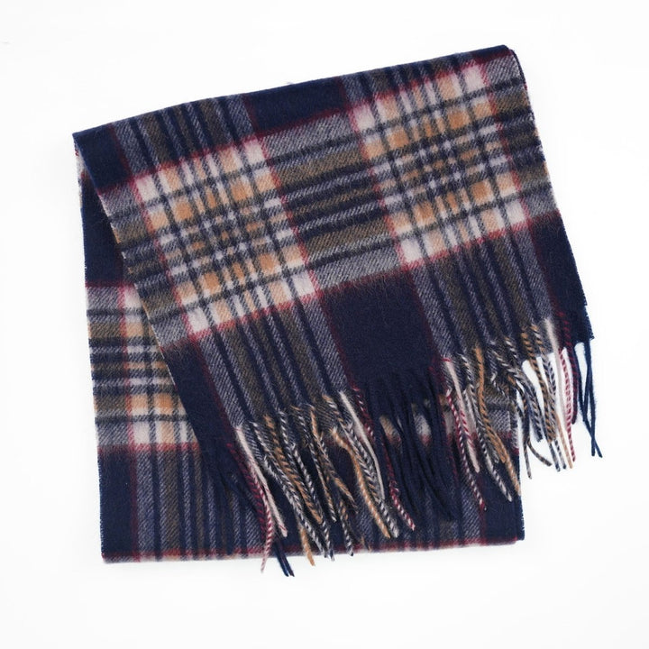 Edinburgh 100% Lambswool Scarf – Premium Soft Wool Wrap - STEWART NAVY