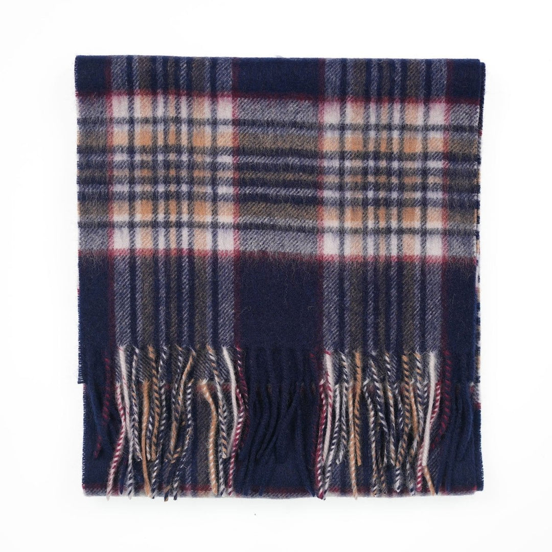 Edinburgh 100% Lambswool Scarf – Premium Soft Wool Wrap - STEWART NAVY