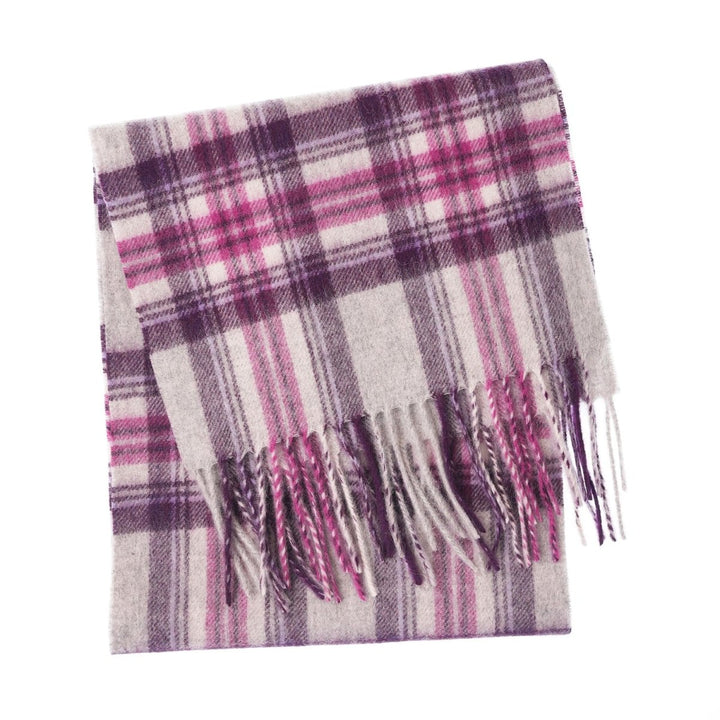 Edinburgh 100% Lambswool Scarf – Premium Soft Wool Wrap - STEWART PURPLE